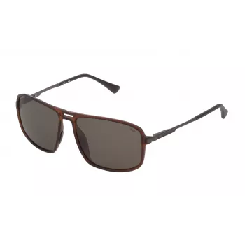 FILA SF9329-587F7P Gafas de sol polarizadas de hombre - montura negra lentes grises 58/15/140 mm