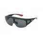 Gafas de sol FILA SFI126-99U28P unisex - Montura negra mate, lentes grises polarizadas, UV400, estilo escudo