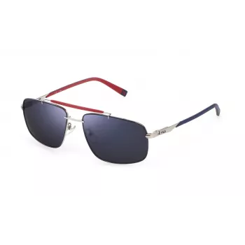 FILA SFI210V60E70B Gafas de sol rectangulares de acetato havana para hombre con lentes de policarbonato marrones 60/16/145 mm