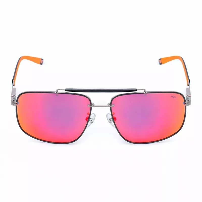 FILA SFI210V60K56R Gafas de sol para hombre - Montura negra, lentes grises, 61 mm