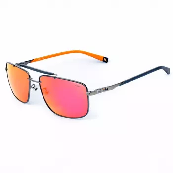 FILA SFI210V60K56R Gafas de sol para hombre - Montura negra, lentes grises, 61 mm