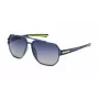 FILA SFI301-606G5P Gafas de sol polarizadas para hombre, montura negra brillante, lentes gris ahumado, 60/14/140 mm