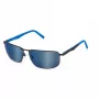FILA SFI446-63696B Gafas de sol rectangulares para hombre, montura negra/gris, lentes gris ahumado, 63/14/140 mm