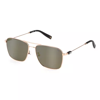 FILA SFI456-580300 Gafas de sol de hombre, montura negra, lentes grises, 58/16/145 mm