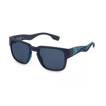 FILA SFI463-53J99P Gafas de sol polarizadas hombre, montura negra, lentes grises, 53 mm