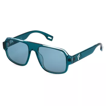 FILA SFI528-56U28P Gafas de sol unisex - Montura negra, lentes polarizadas grises, protección UV400