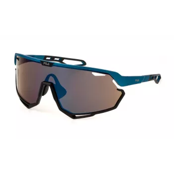 FILA SFI721 Gafas de sol unisex - Montura negra, lentes grises, 99 mm de ancho de lente