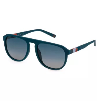 FILA Gafas de sol unisex SFI528-566EMP - Montura de plástico rectangular full rim - Protección UV400 - 56/19/145 mm