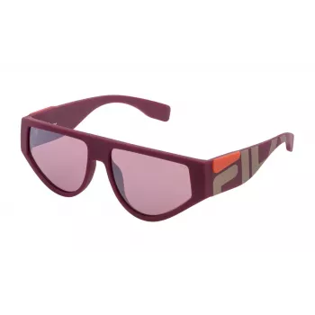 FILA gafas de sol unisex SF936457L62X - montura negra rectangular con lentes de policarbonato grises, protección UV400
