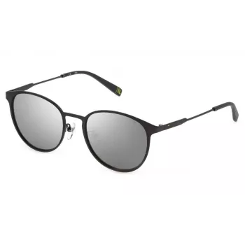 FILA gafas de sol unisex SFI217-52627X - montura de plástico rectangular con lentes de policarbonato grises, protección UV400, 55/15/145 mm