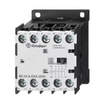 Finder 6K.04.8.230.4812 Contactor modular, bobina 230 V AC, 3 contactos principales NO, 1 contacto auxiliar NO, 25 A