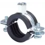 Fischer 91489 Abrazadera para tubos FRS 74-78 mm M8/M10 con aislamiento acústico EPDM, acero galvanizado, pack de 25