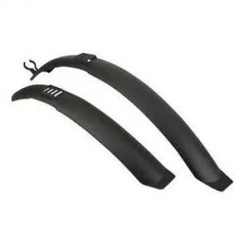 FISCHER set de guardabarros para bicicleta 24-26 pulgadas perfil ancho delantero y trasero protección contra salpicaduras negro 85965