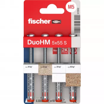 Fischer DuoHM 5x55 S PH PZ Taco para huecos 55 mm 4 uds. 572912