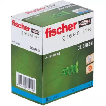 FISCHER GK GREEN Taco autoperforante para pladur, Verde, pack de 90