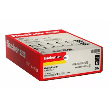 FISCHER HybridPower 10x90 Taco 50 uds. llave resistente al fuego