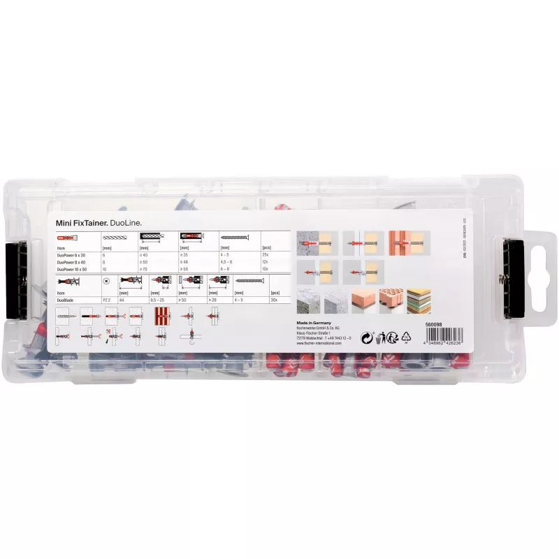 fischer MiniFixTainer DuoLine set de fijación 77 piezas 560098