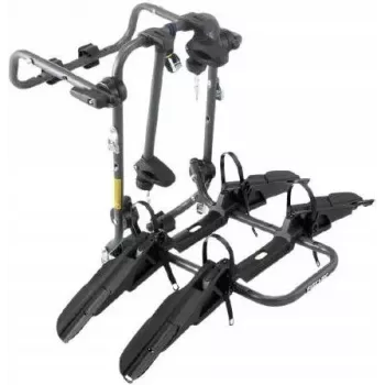 Fischer ProlineEvo Portabicicletas para enganche de remolque para 2 bicicletas, 45 kg, compatible con e-bike, plegable, función de inclinación, 13 polos
