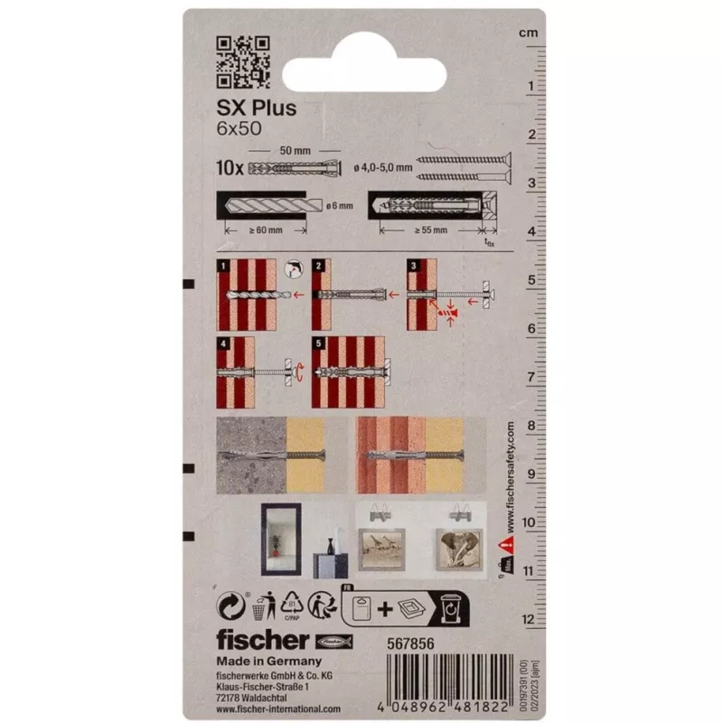 Taco de expansión Fischer SX Plus 6x50 mm (10 uds.) 567856