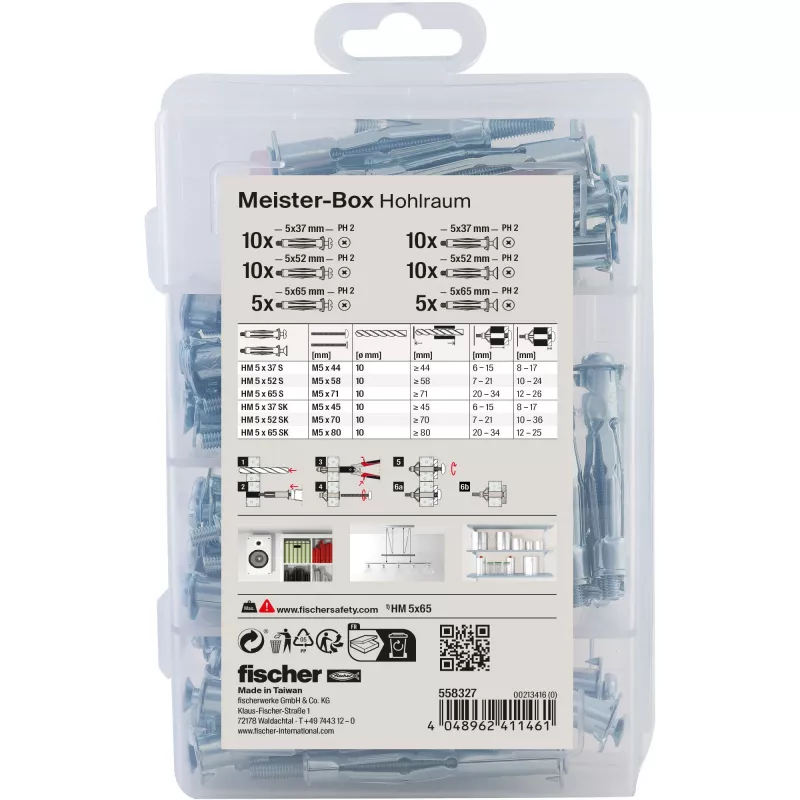fischer set de fijación universal DUOPOWER kit de 100 piezas (50 tacos, 50 tornillos) 558327