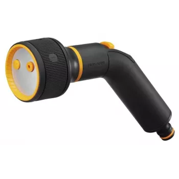 FISKARS Pistola pulverizadora múltiple 3 tipos de chorro boquilla de riego con SoftGrip™, negro/naranja