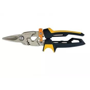 Fiskars PowerGear tijera para chapa, corte recto, acero inoxidable, naranja/negro, 21 cm, FS1027207