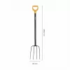 Fiskars Solid Horca de compost con cabeza de acero al boro y mango en D, 4 púas, 1220 mm