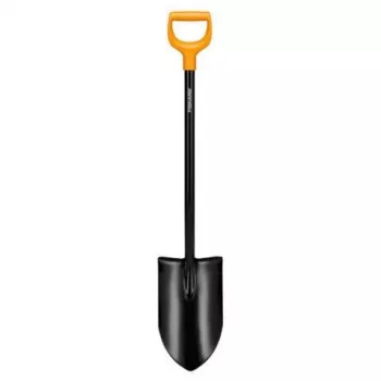 Pala Fiskars Solid+ XL con hoja afilada y mango en D de acero, hoja de acero al boro, 1250 mm