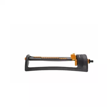 Fiskars aspersor de césped 1023662 aspersor oscilante, 200 m² de alcance, negro/naranja