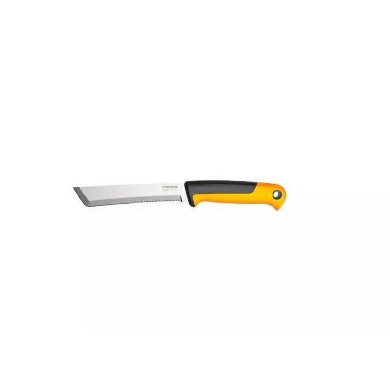 Fiskars X-series K82 Cuchillo de recolección, hoja de acero inoxidable, mango SoftGrip, 15 cm, negro/naranja