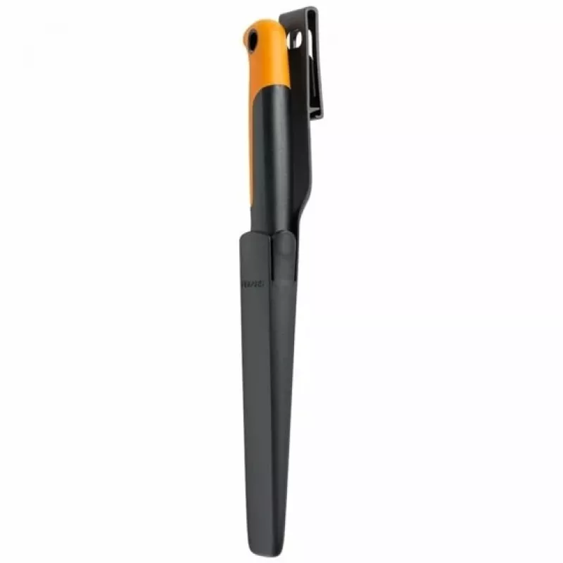 Fiskars X-series K82 Cuchillo de recolección, hoja de acero inoxidable, mango SoftGrip, 15 cm, negro/naranja