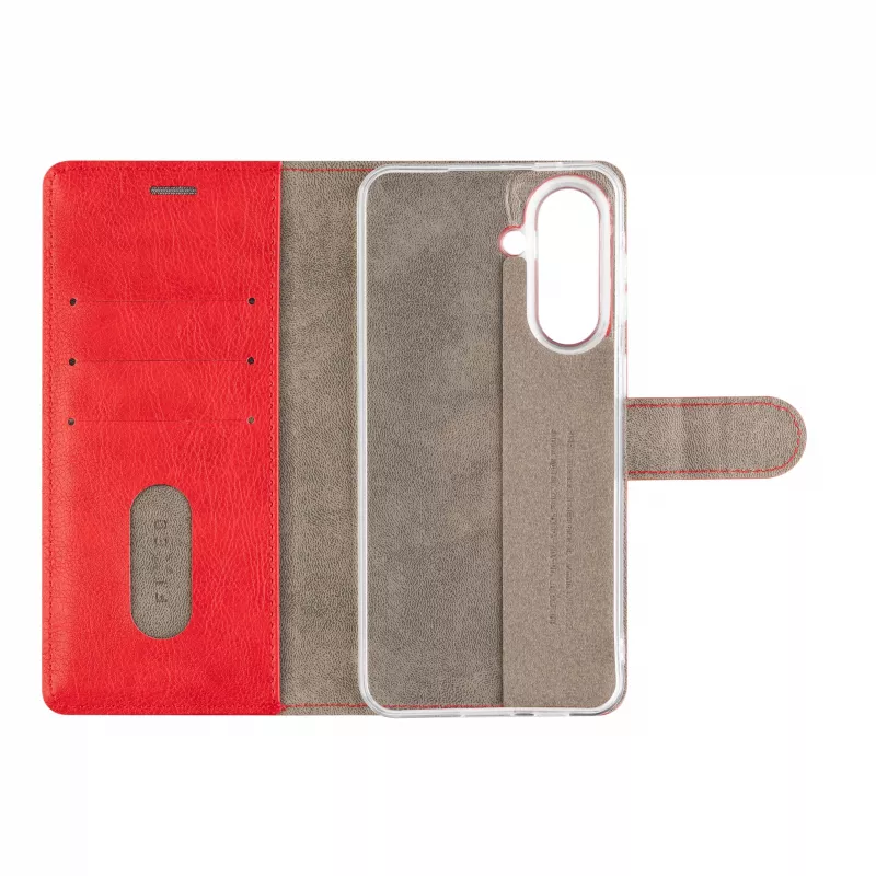 Fixed Opus Book Case para Samsung Galaxy A57 5G, piel sintética, rojo