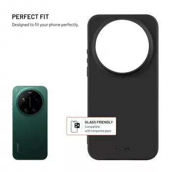 Fixed Story Funda trasera para Xiaomi 17 Ultra, engomada, negra