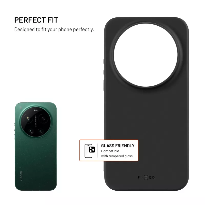 Fixed Story Funda trasera para Xiaomi 17 Ultra, engomada, negra