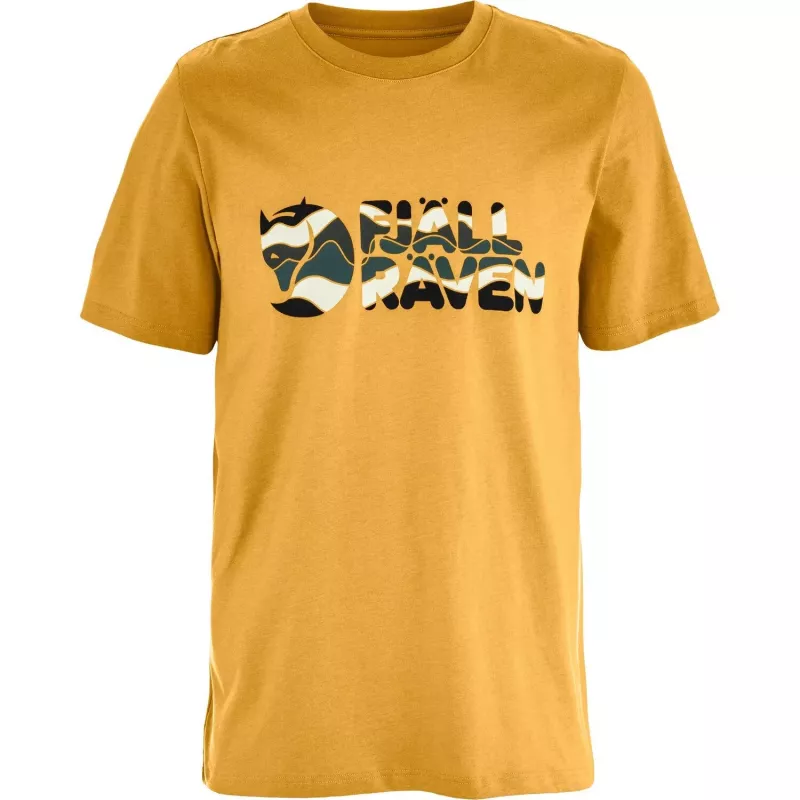 Fjällräven Camiseta Multicolor Logo hombre, ocre, talla M