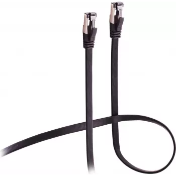 Flexline cable de parcheo CAT 8.1 U/FTP PIMF, plano, muy flexible, negro, 1,5 m