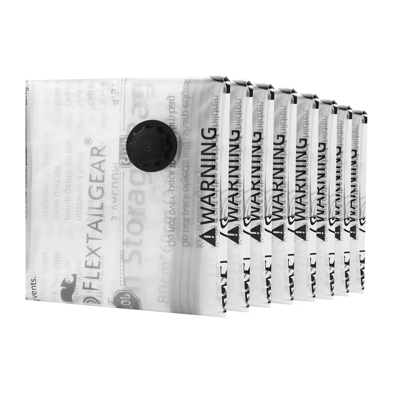 Flextail bolsa de almacenamiento al vacío talla M (pack de 2) – bolsas de vacío medianas que ahorran espacio para ropa, ropa de cama y toallas