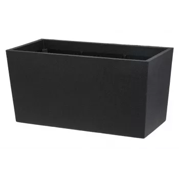 Flowerpot Thermo Patio D76 negro 76 cm macetero redondo de doble pared aislado para exterior