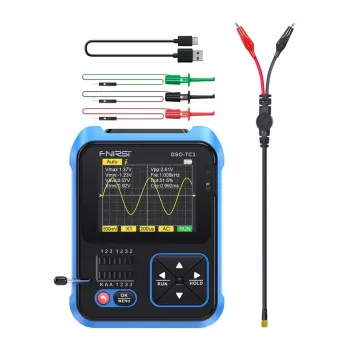 FNIRSI DSO-TC3 Osciloscopio digital portátil, comprobador de transistores y generador de señales 3 en 1
