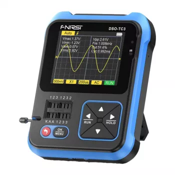 FNIRSI DSO-TC3 Osciloscopio digital portátil, comprobador de transistores y generador de señales 3 en 1