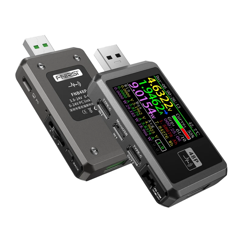 FNIRSI FNB48P comprobador de puertos USB negro