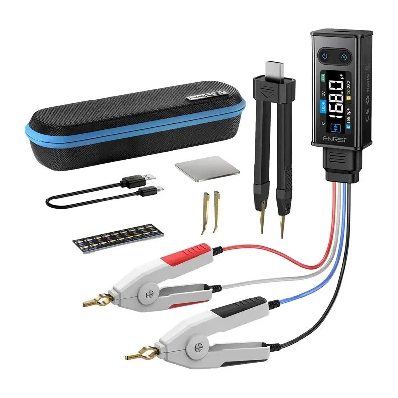 FNIRSI LCR-ST2 Plus comprobador LCR, 100 Hz–100 kHz, L/C/R/ESR/D/Q, pantalla a color, recargable