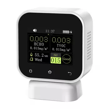 FNIRSI SFD-02 Monitor de calidad del aire interior 4 en 1, detector de formaldehído con pantalla táctil