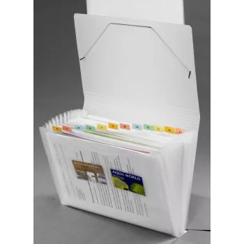 FolderSys Archivador de fuelle 12 compartimentos transparente
