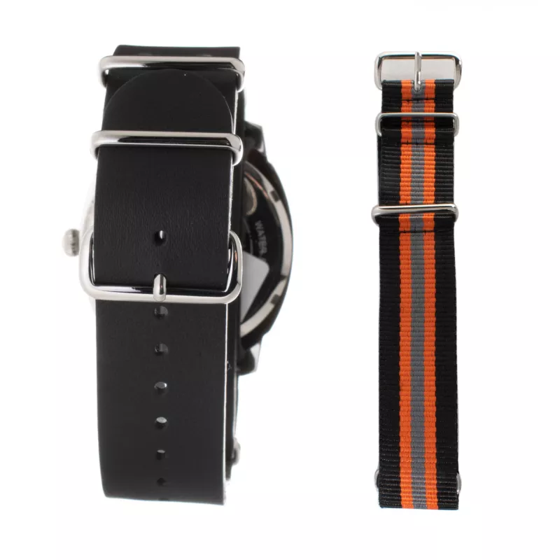 Folli Follie Reloj para hombre Donatella WT14T0015DG 40mm caja de acero inoxidable correa de piel negra cuarzo analógico