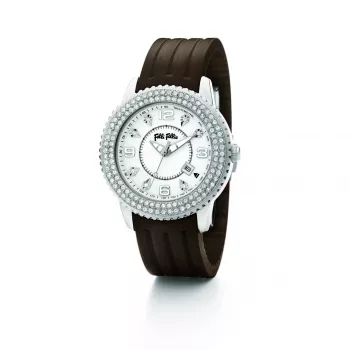 Folli Follie Donatella Reloj de cuarzo de mujer WF5T003ZTW 30mm oro rosa acero inoxidable piel blanca