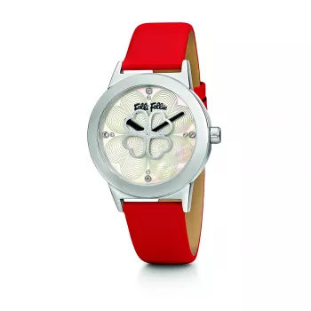 FOLLI FOLLIE Donatella Reloj para mujer WF13T040SPWR 32mm oro rosa acero inoxidable piel blanca