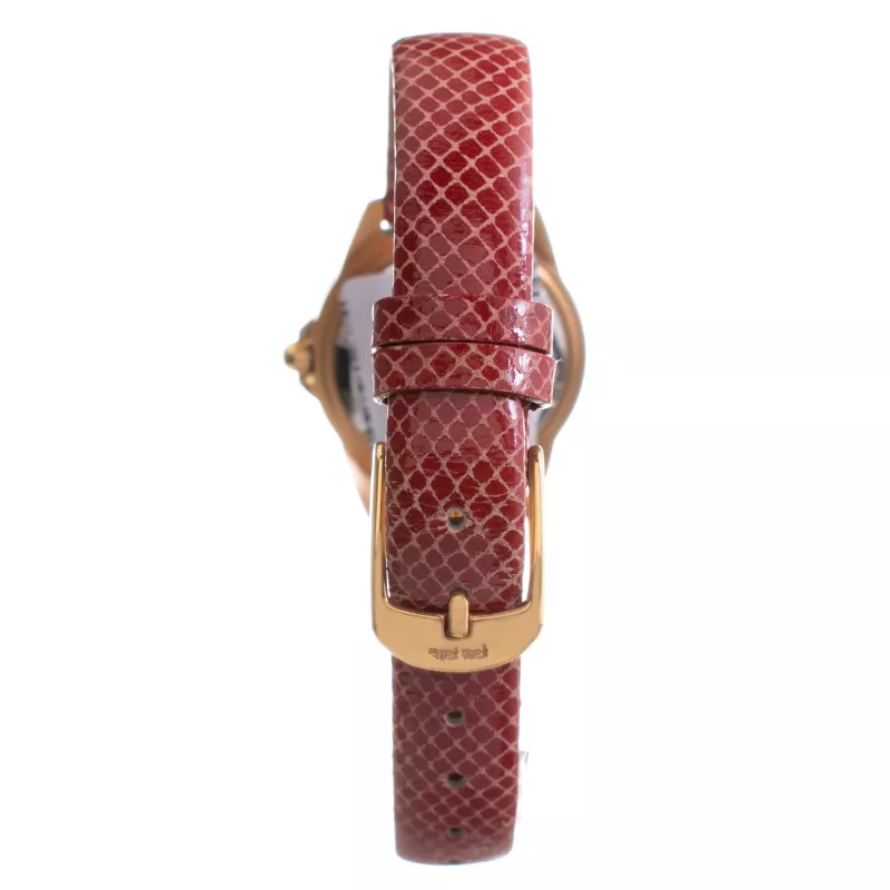 FOLLI FOLLIE Heart4Heart reloj de cuarzo para mujer WF1B006STSR 33mm caja de acero inoxidable oro rosa esfera blanca correa de piel roja