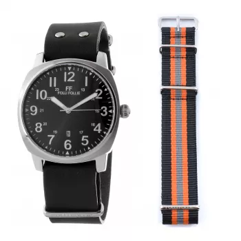 FOLLI FOLLIE MAN WF14T001SDNN 42mm Reloj analógico de cuarzo Piel negra