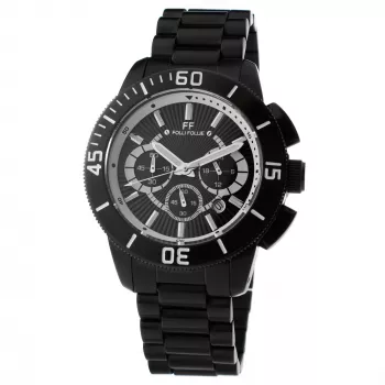 Reloj de hombre Folli Follie WF8Y036BEK 40 mm acero inoxidable negro piel